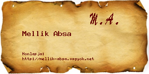 Mellik Absa névjegykártya